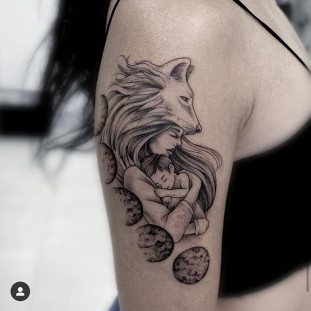 tattoo mẹ bồng con