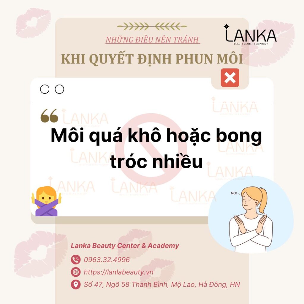 Môi đang quá khô hoặc bong tróc